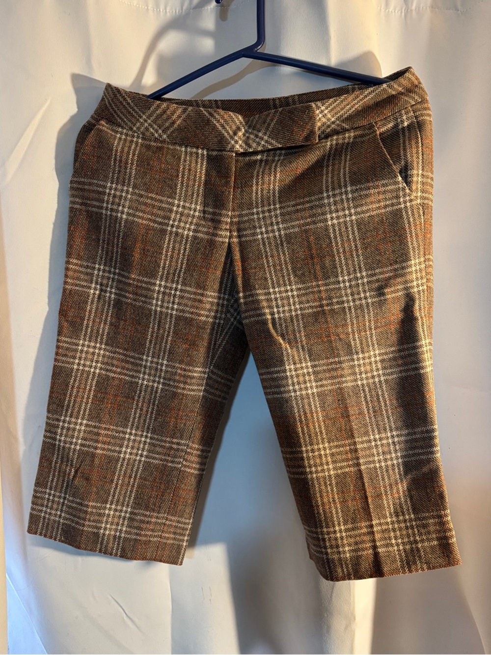 Plaid Cropped Capris - Brown Plaid